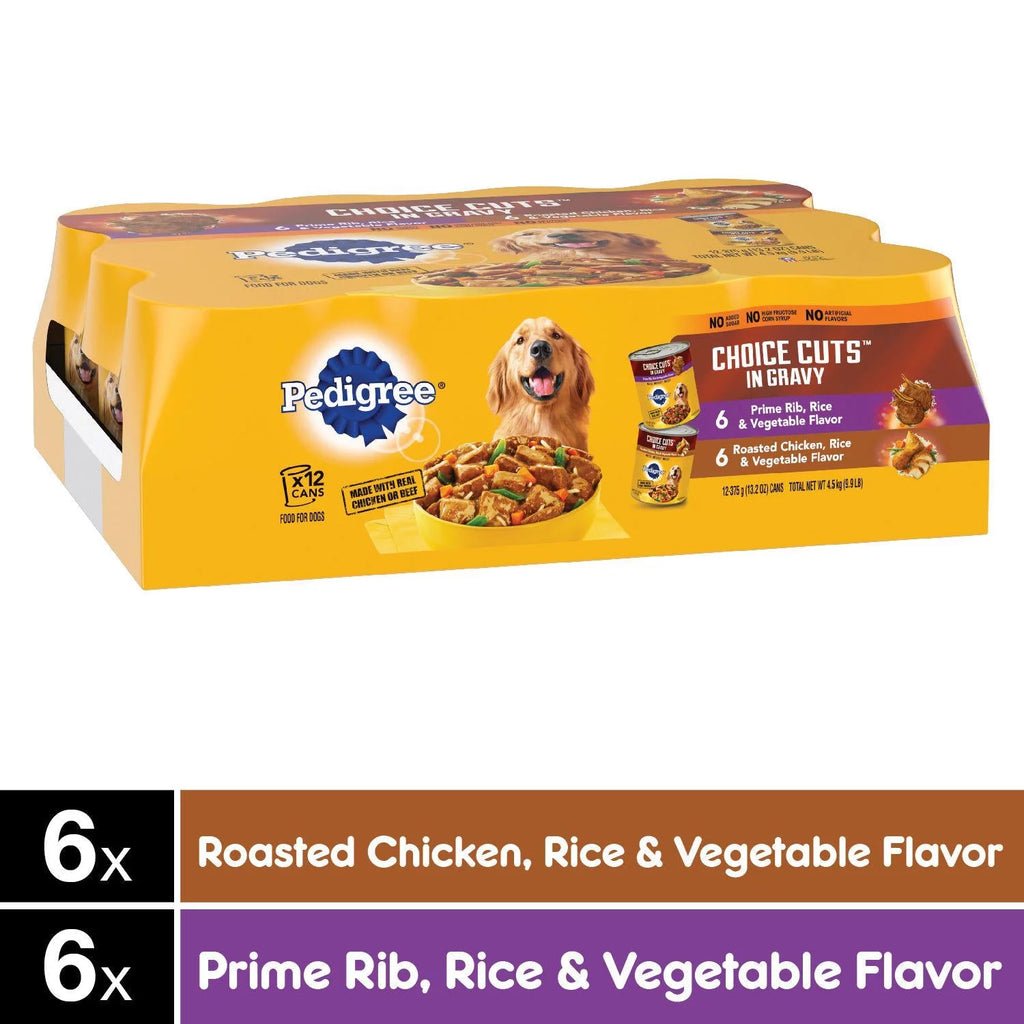 Prime Rib and Chicken Wet Dog Food Variety Pack 12 13.2 oz. Cans B505100