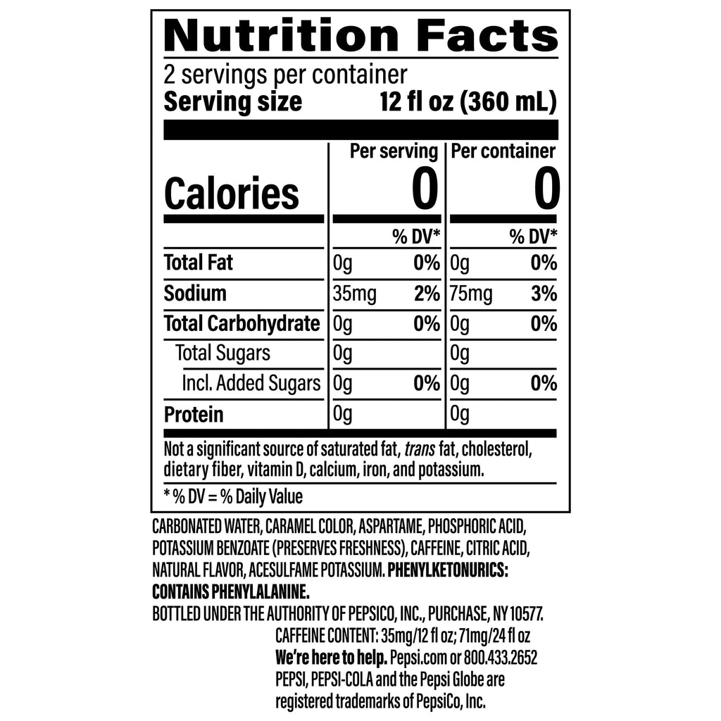 24 fl oz 6 Pack Diet Pepsi Cola Soda Pop J949