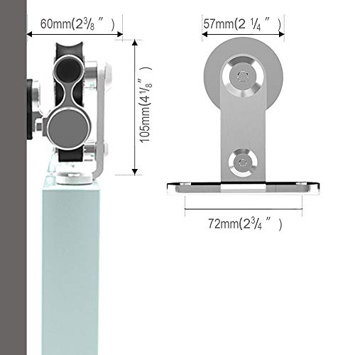 5FT Sliding Barn Door Hardware Kit, Top Mount Stainless Steel T1888