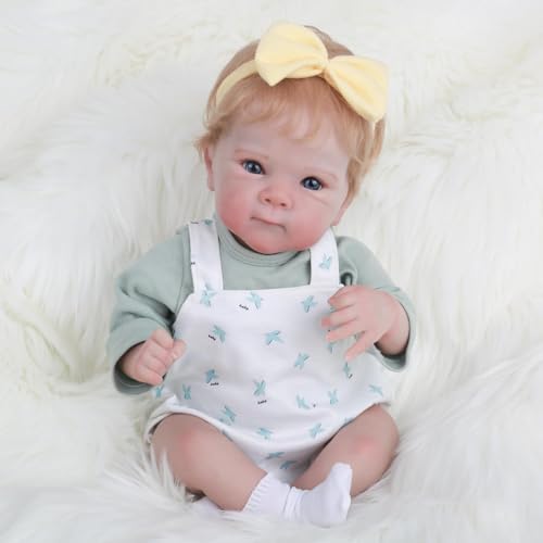 18-Inch Reborn Baby Doll with Blonde Hair and Weighted Cloth Body P418824