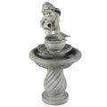 Gray Resin Cherub Birdbath Fountain F6423