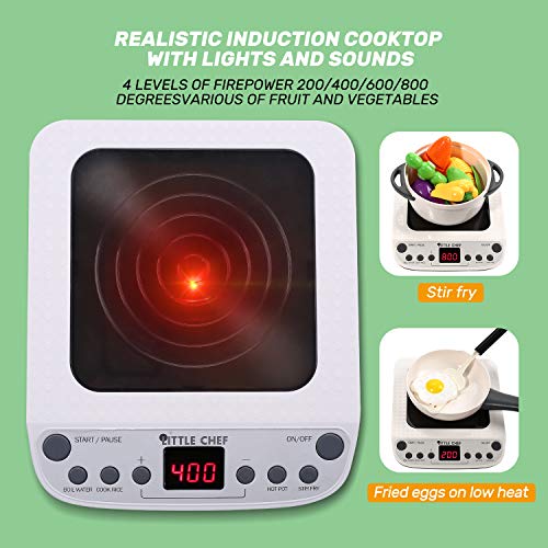 Play Kitchen Accessories Set with Pots and Pans and Electronic Induction Cooktop Z281092