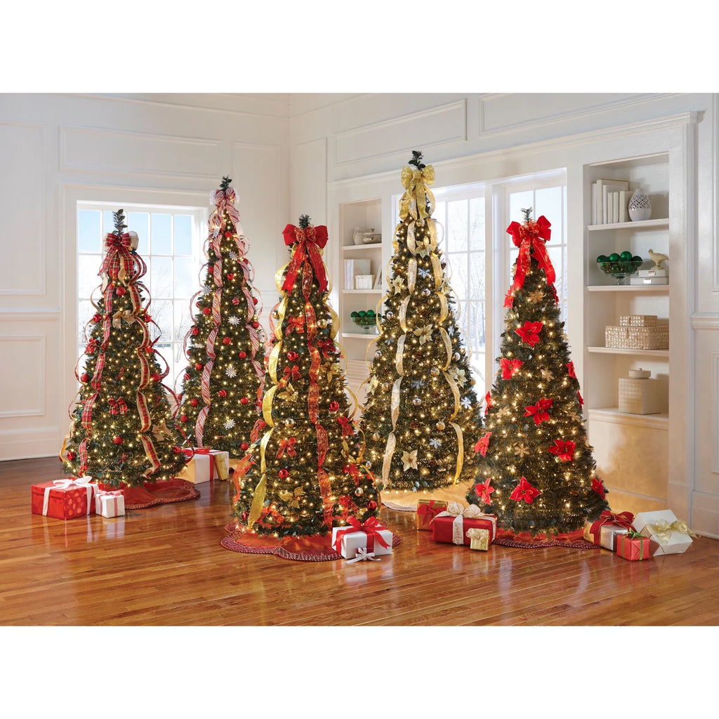 Red White 6 Foot Pre-Lit Christmas Tree C595