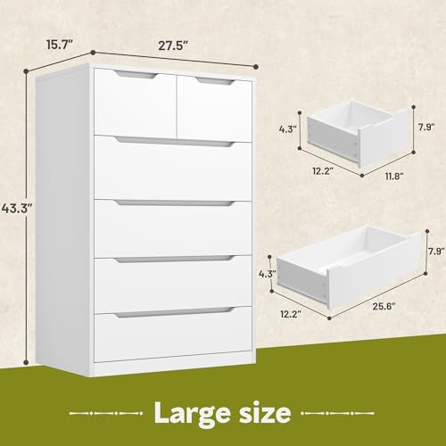 6 Drawer Black Tall Chest of Drawers B253700