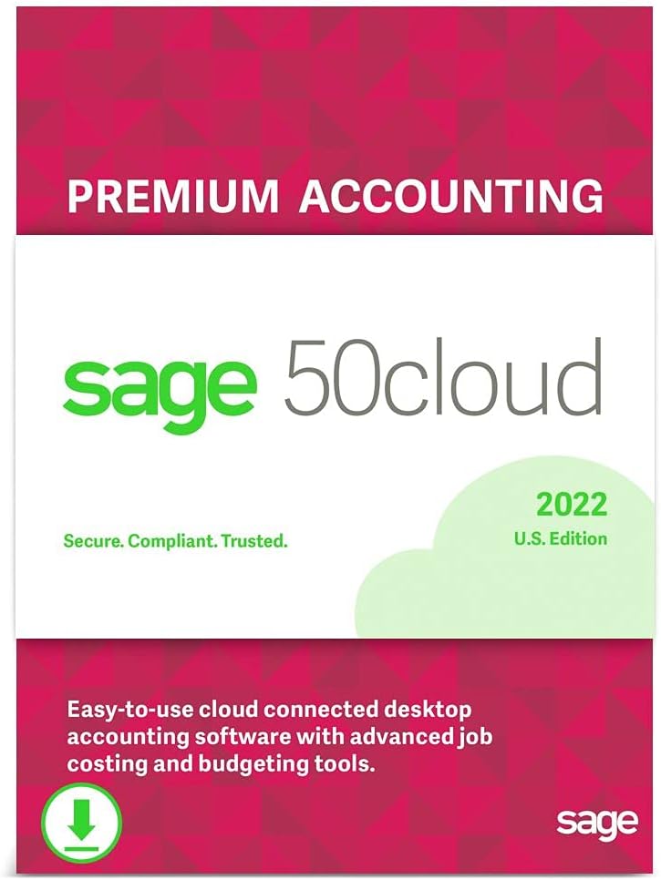 Sage 50cloud Pro Accounting 2022 U.S. One Year Subscription Personal Accounting Software E715