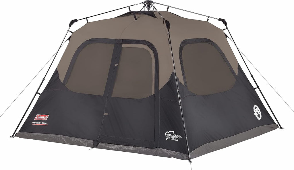 Brown/Black Instant Setup 6 Person Cabin Tent S44837