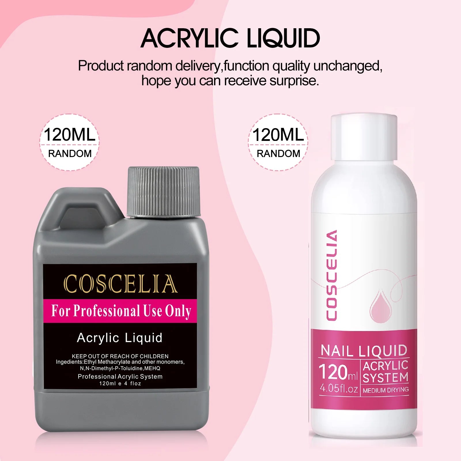 Acrylic Nail Kit with UV Light Nail Drill 3 Basic Color MMA Liquid Set D621900