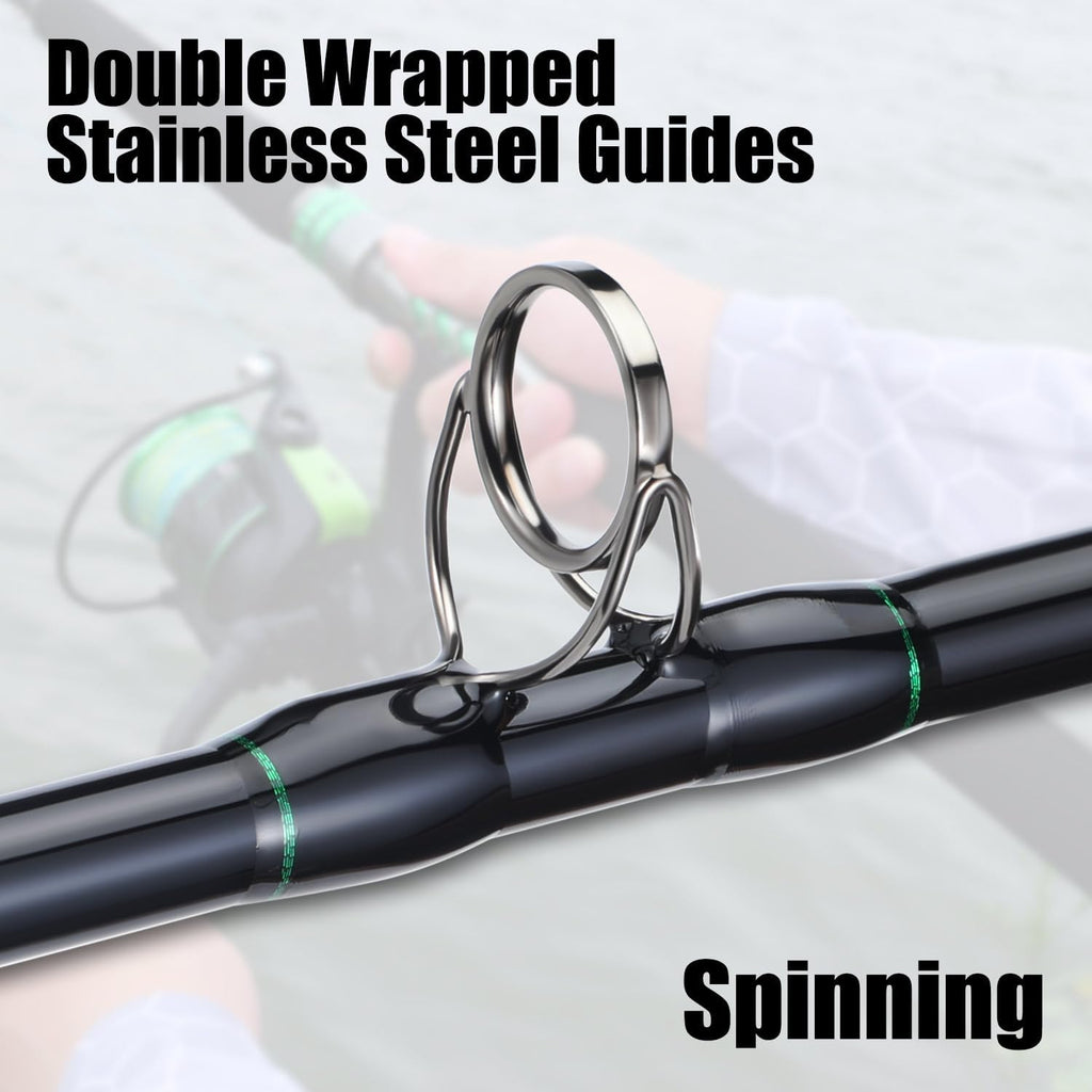 Catfish Fishing Rod and Reel Spinning Combo with EVA Non-Slip Grips and Aluminum Reel Seat K2537