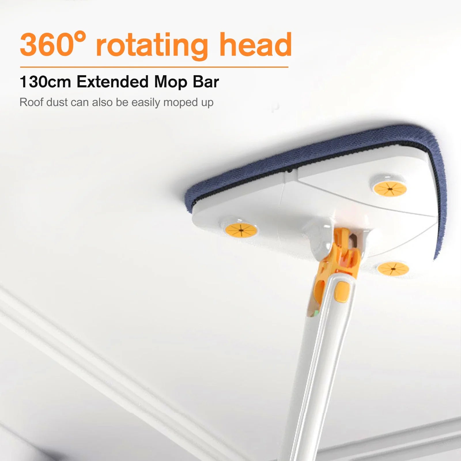 360° Adjustable Rotatable Triangle Cleaning Mop with Push-Pull Squeezing, Dry & Wet Mop N378