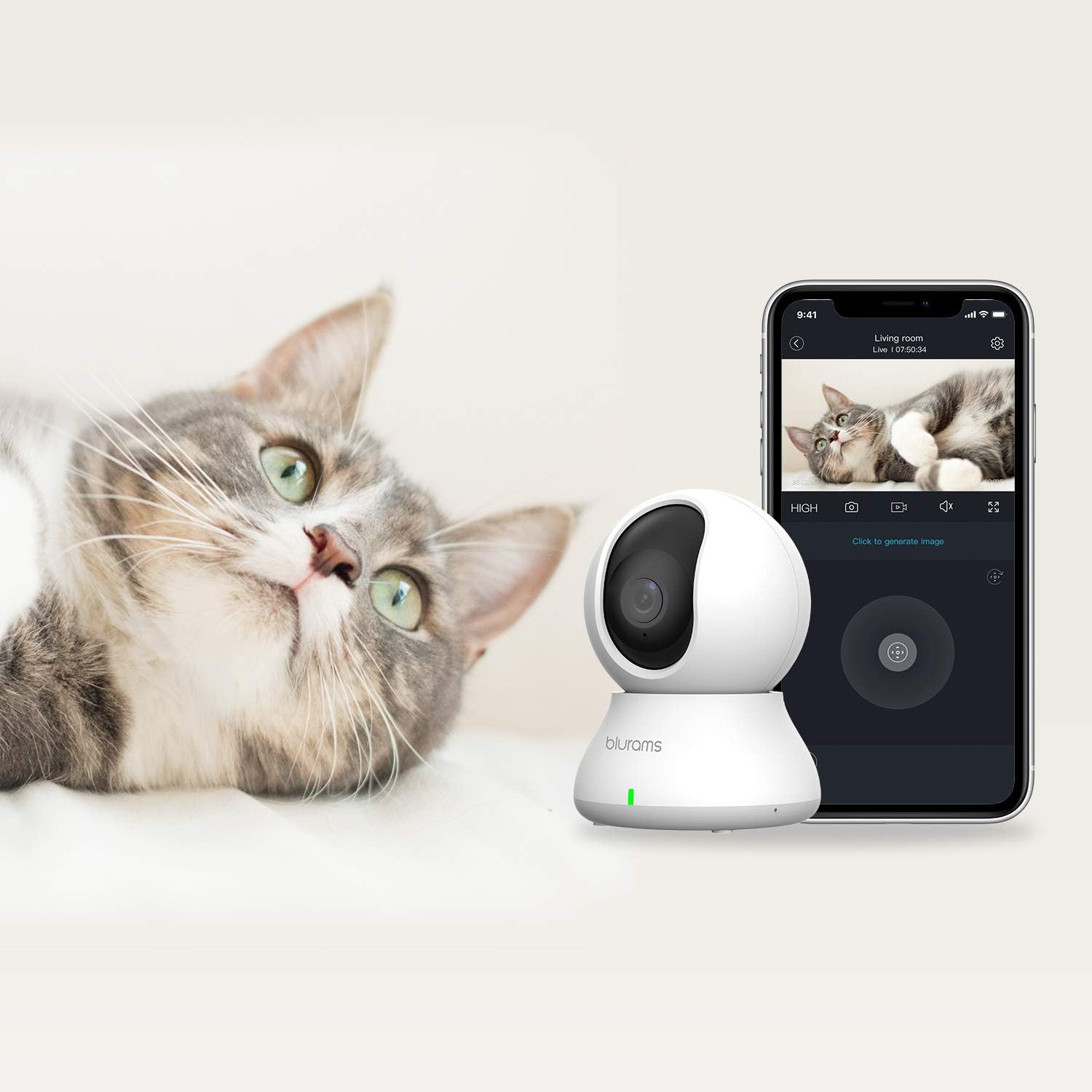 Indoor Camera with Motion Detection, Two-Way Audio, Night Vision E60232