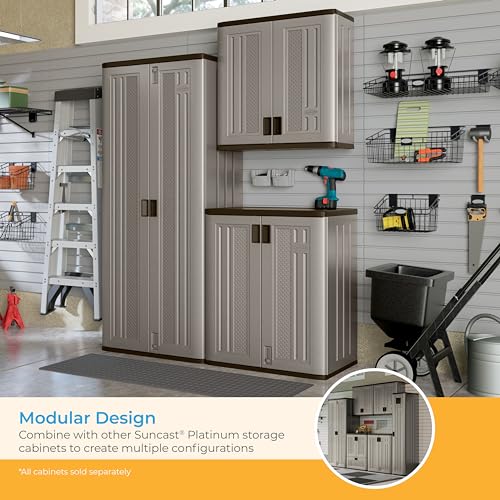 Plastic Tall Storage Cabinet with Doors and Shelves M3833