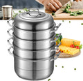 Stainless Steel 5 Levels Steamer with Glass Lid 32cm A397