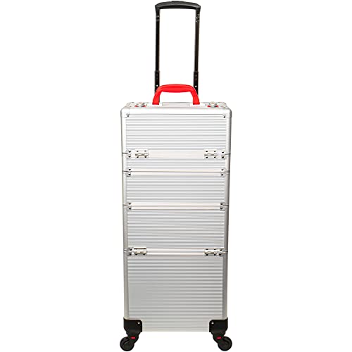 Large Capacity Rolling Makeup Train Case with Key Swivel Wheels P4090