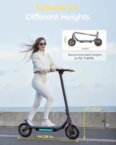 Electric Scooter, 500W, 31 Miles Range, 10in Pneumatic Tires, 10.4AH Battery, 15.5 mph Speed N732