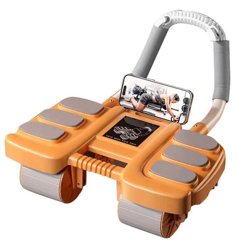 Automatic Rebound Ab Roller Wheel with Elbow Support & 4-Wheel Design V281
