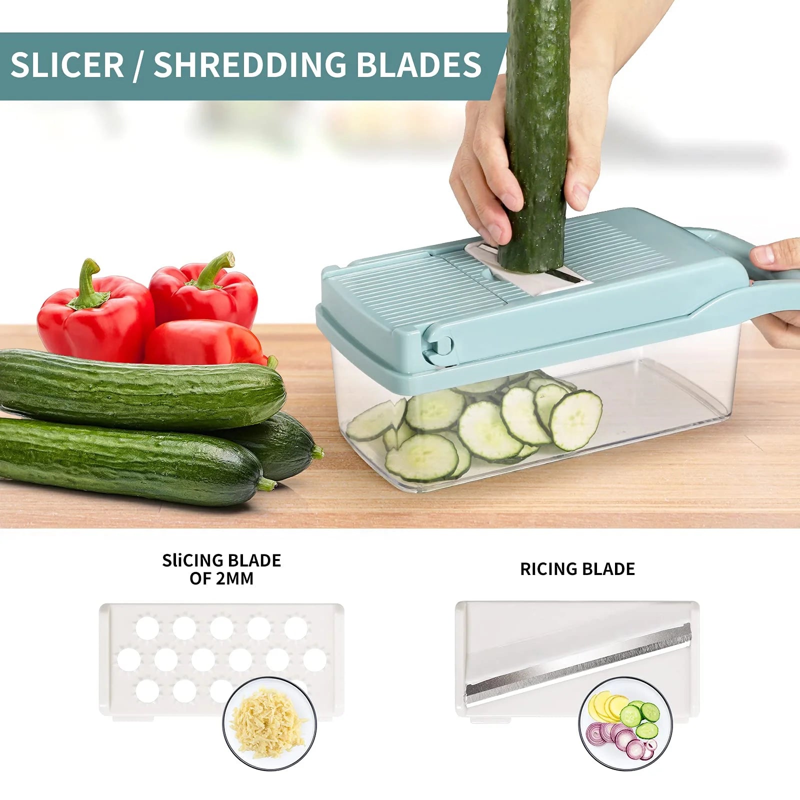 13-in-1 Vegetable Chopper with 8 Blades Q84951