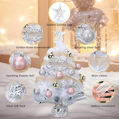 24 Inch Prelit Artificial Christmas Tree with 50 LED Lights N77416