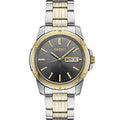 Stainless Steel Watch with Day/Date Calendar, Luminous Markers, 100m Water-Resistant F923