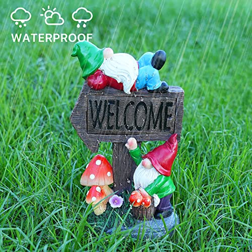 11.8'' Solar LED Garden Gnome Statue X705