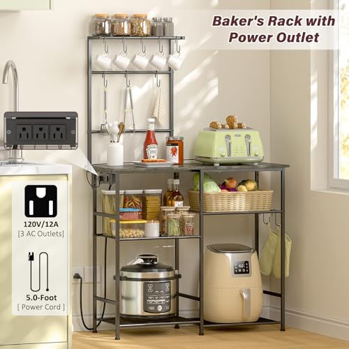 6-Tier Rustic Brown Kitchen Storage Shelf Rack U14756