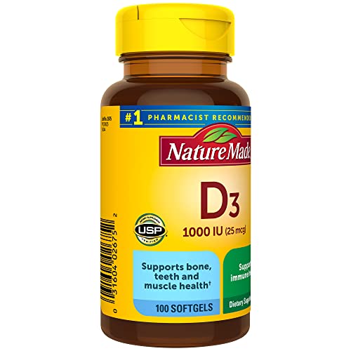 Vitamin D3 1000 IU (25 mcg) Dietary Supplement Softgels, 180 Count B82546