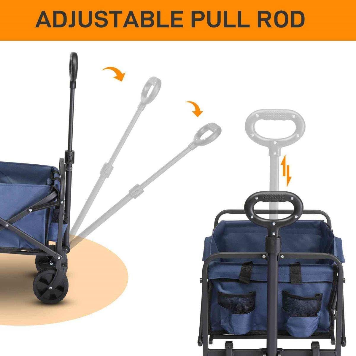 Blue Heavy Duty Folding Wagon with All Terrain Wheels F548