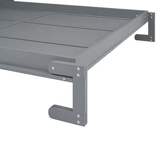 White Queen Size Murphy Bed with Storage Shelves and LED Lights Z8760