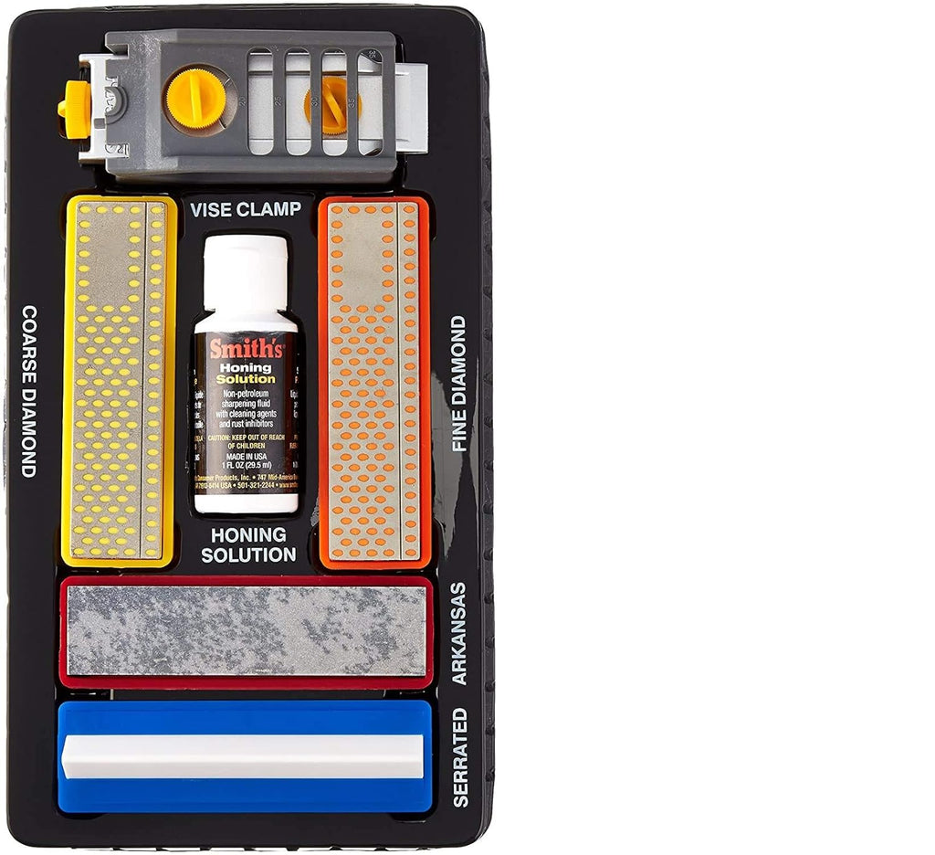 Portable Knife Sharpening System with 3 Sharpening Stones and V-Lock Vise W496810