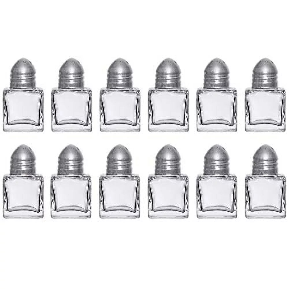 (Set of 12) 0.5 oz Glass Cube Salt and Pepper Shakers N5144