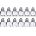 (Set of 12) 0.5 oz Glass Cube Salt and Pepper Shakers N5144