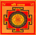 3.25"x3.25" Ashtadhatu Gold Polished Sri Yantra D4983
