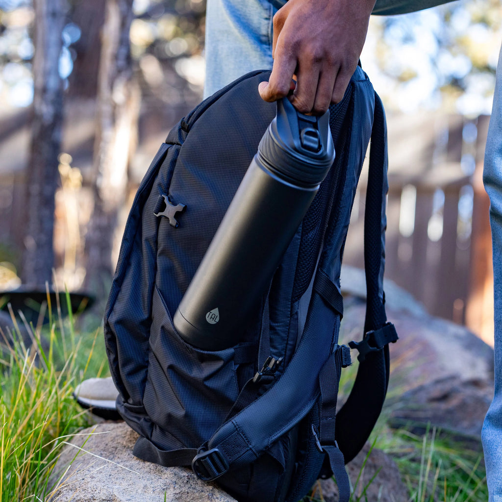 Black 26 oz Stainless Steel Water Bottle K37768