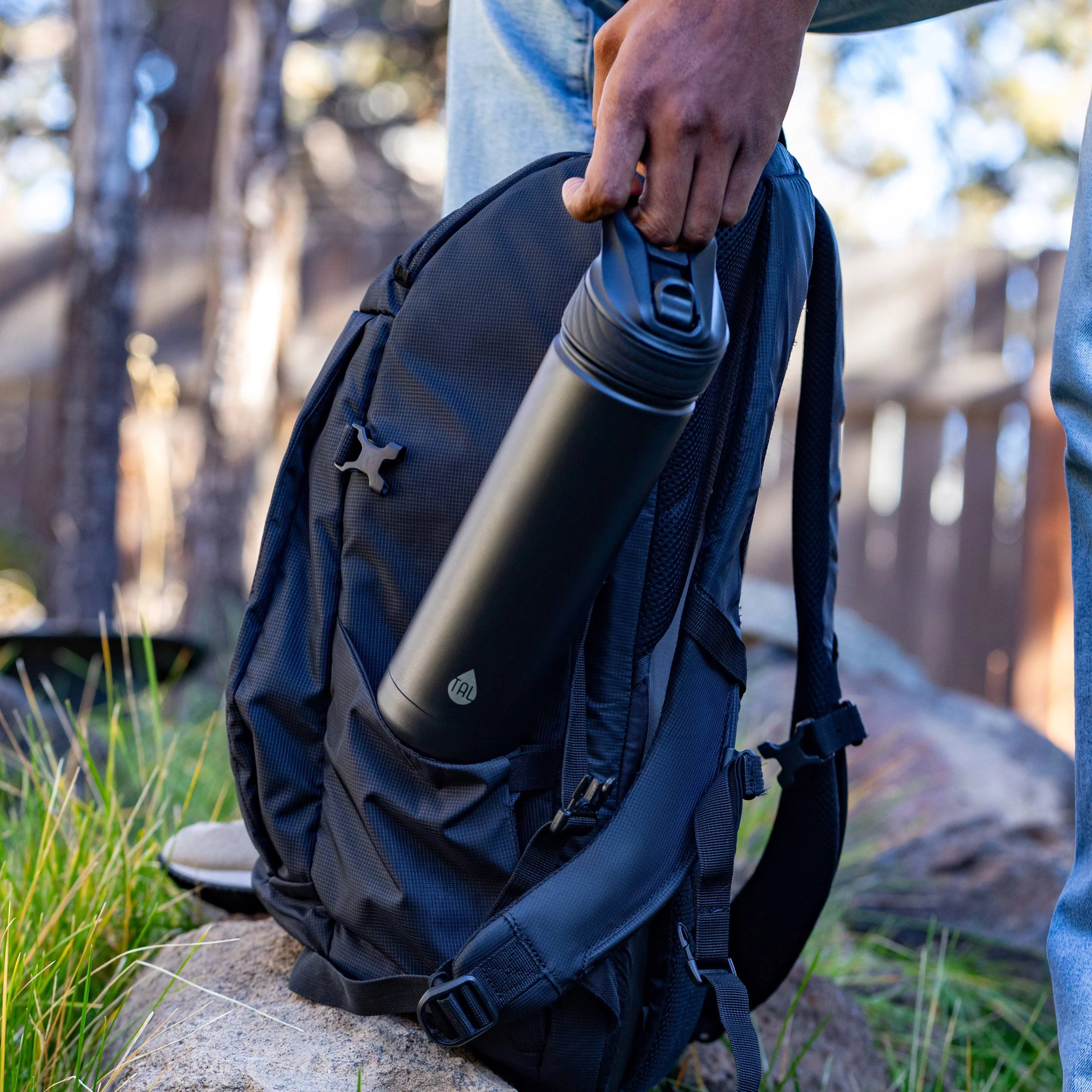 Black 26 oz Stainless Steel Water Bottle K37768