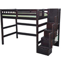 Natural Twin Loft Bed with Storage U711