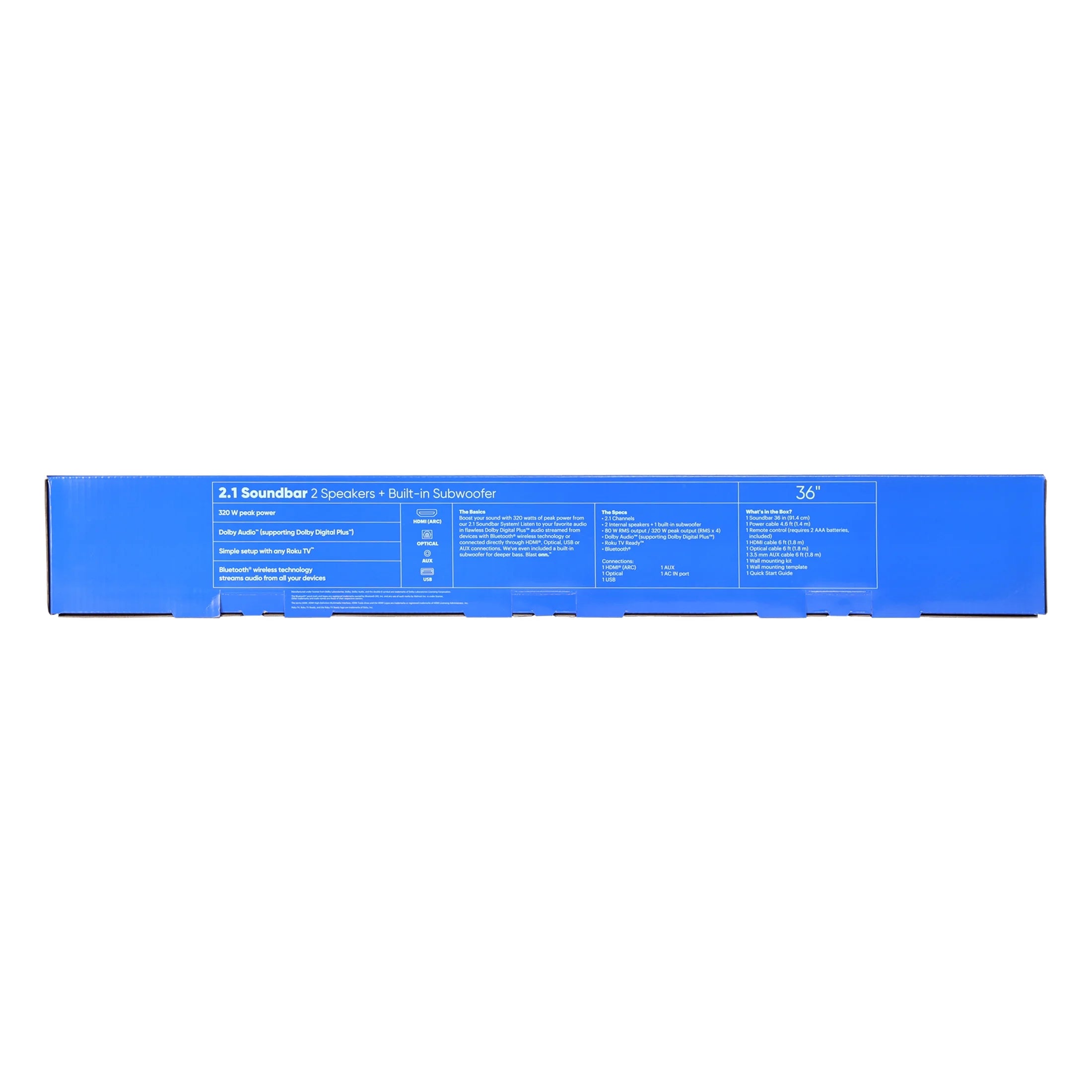 2.1 Soundbar System with 2 Speakers and Built-in Subwoofer, 36 Q868844