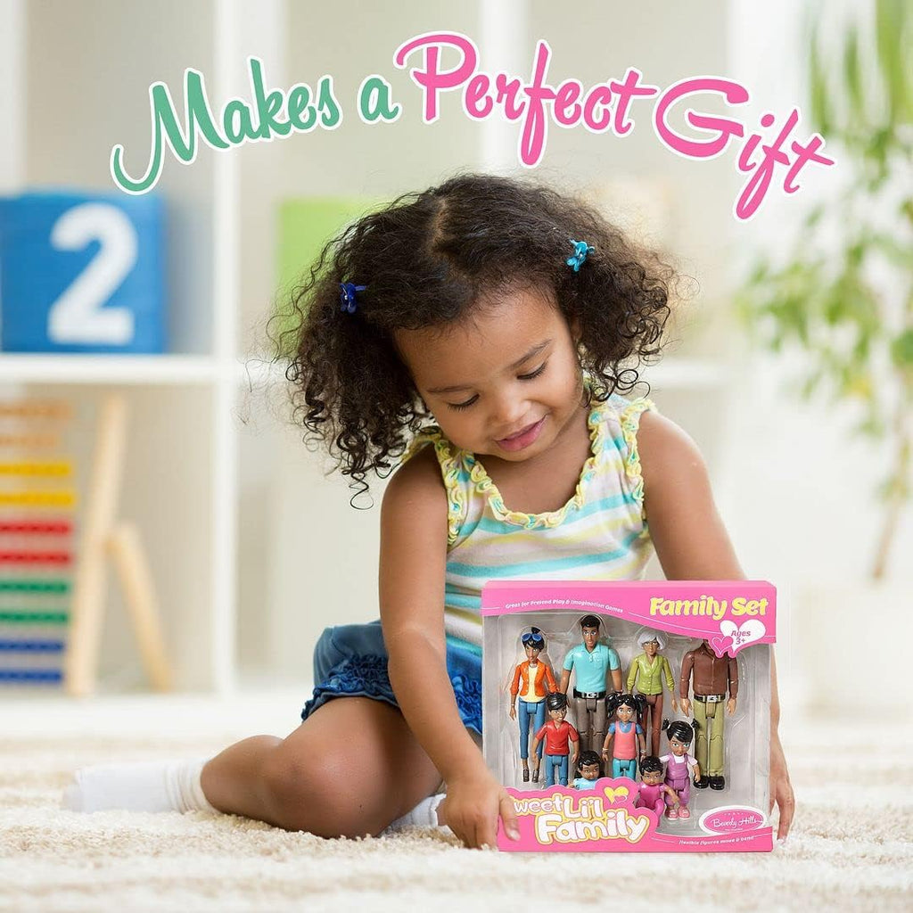 Hispanic Dollhouse People Set of 9 Action Figure Set B9506