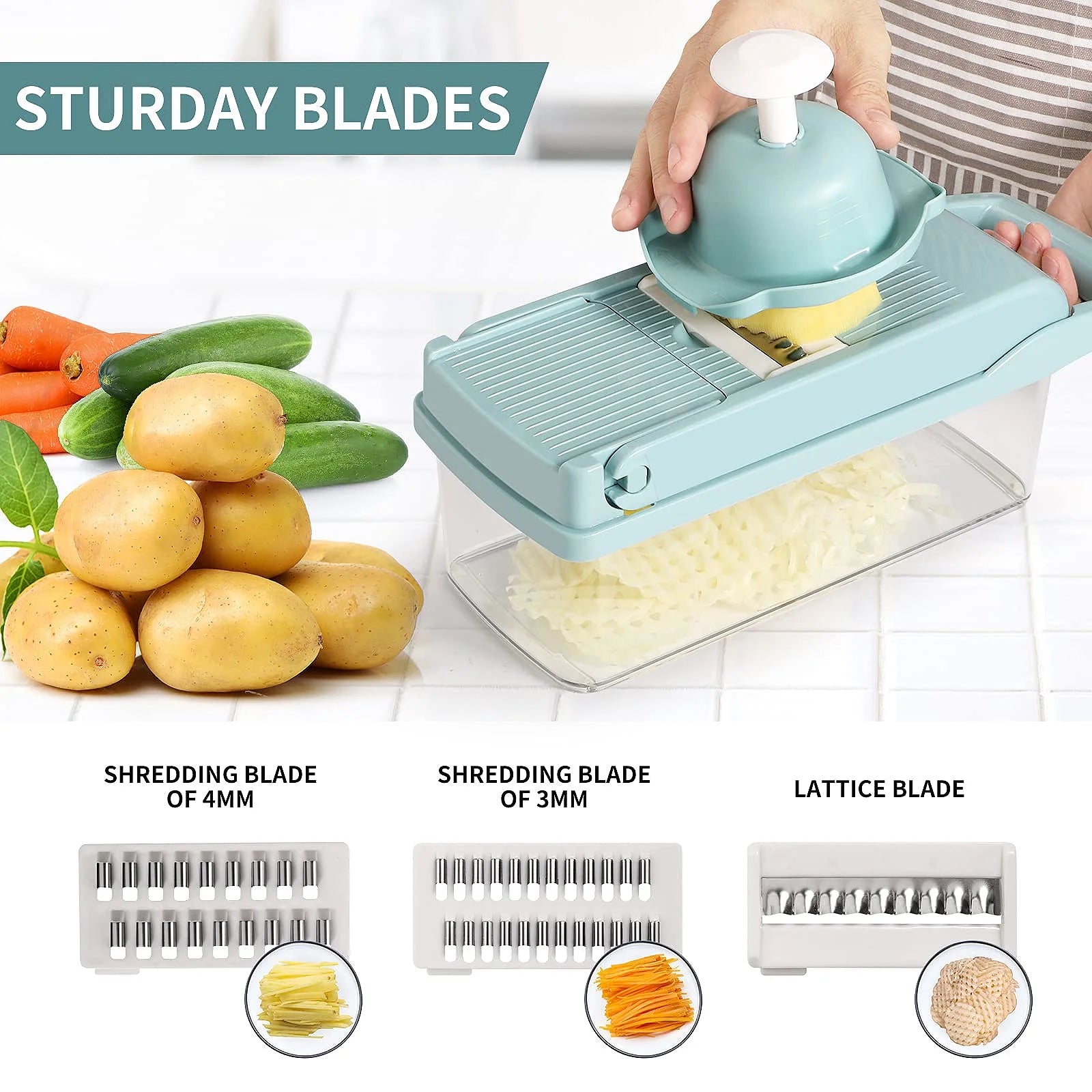 13-in-1 Vegetable Chopper with 8 Blades Q84951