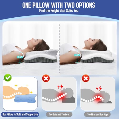Gray Contour Memory Foam Cervical Pillow R387