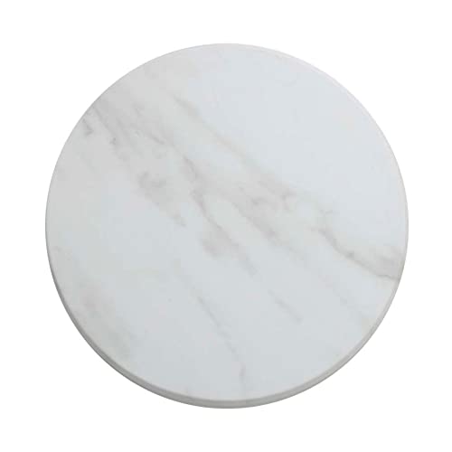 White 14-Inch Round Marble Melamine Serving Board F517