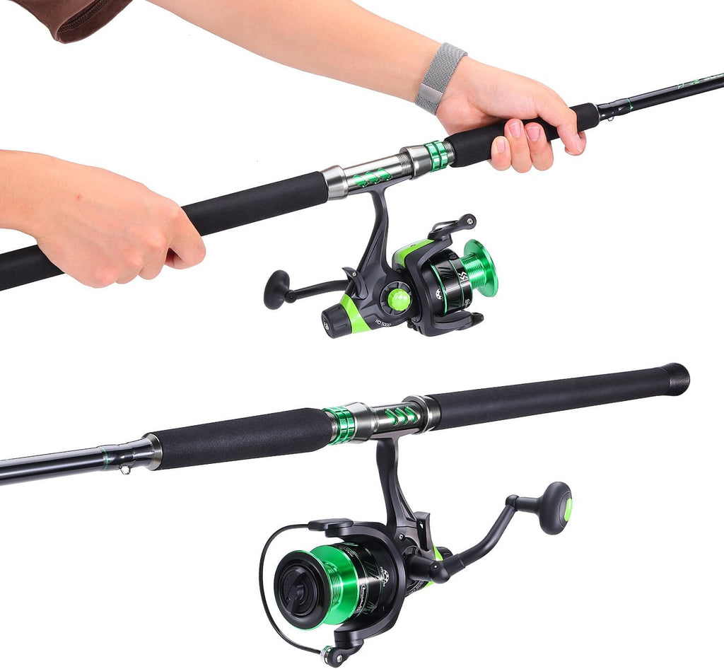 Catfish Fishing Rod and Reel Spinning Combo with EVA Non-Slip Grips and Aluminum Reel Seat K2537