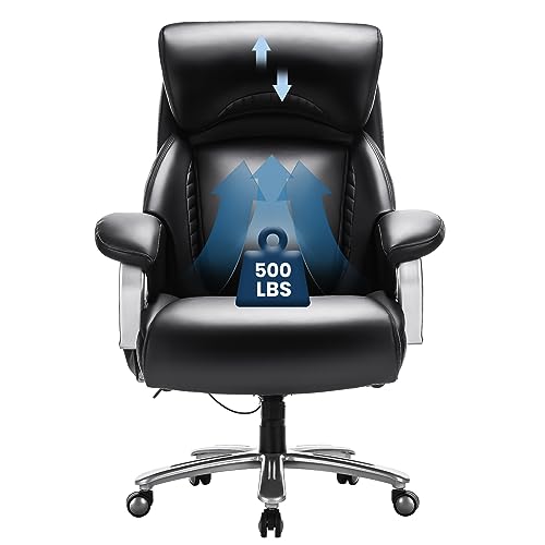 Big and Tall Heavy Duty Leather Office Chair Black T71668