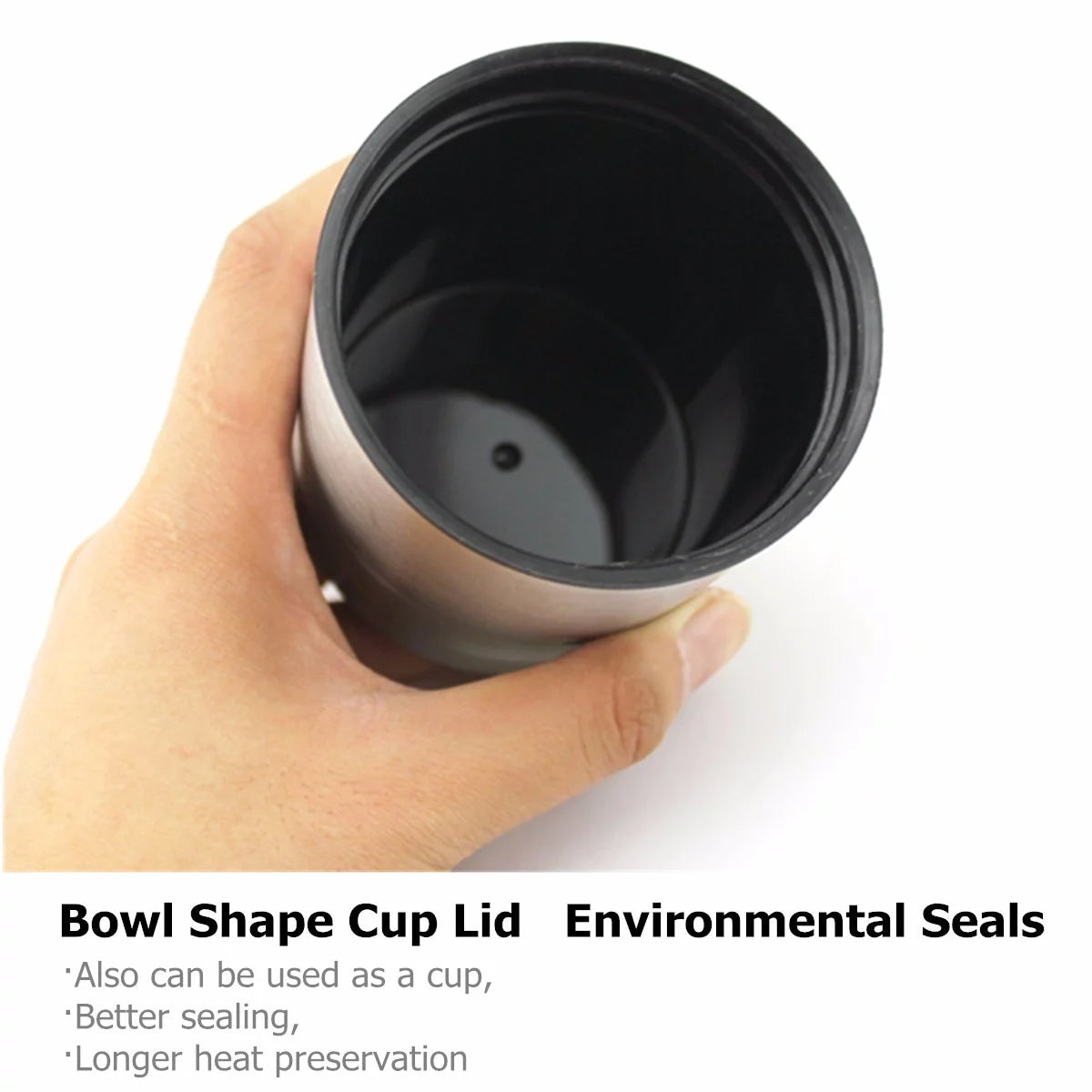 Stainless Steel 500ml Car Heating Cup with Anti-Spill Lid W1879