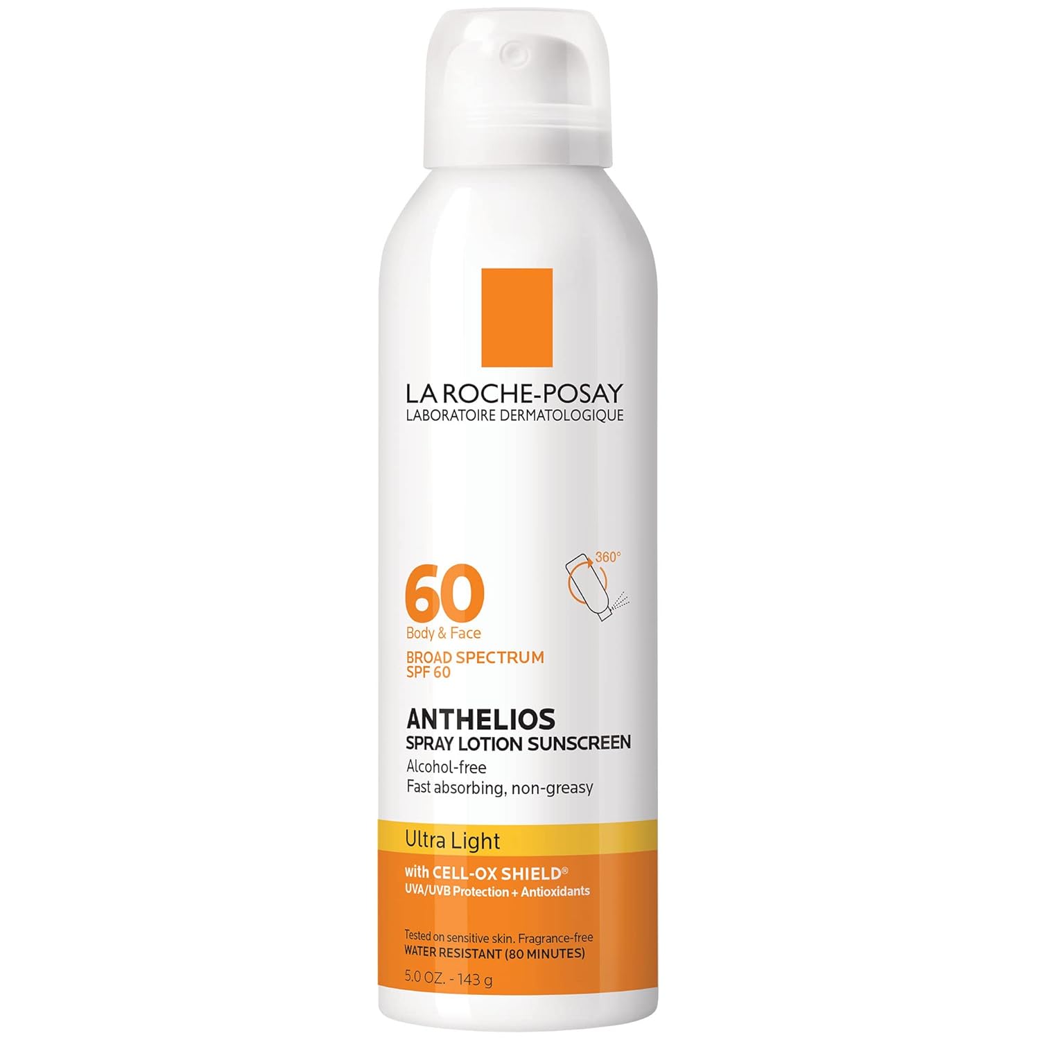 SPF 60 Sunscreen Spray Lotion, 5 Fl. Oz. L497
