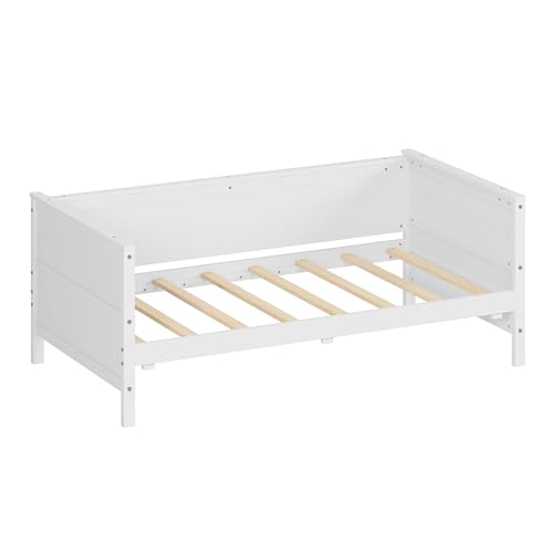 White Solid Wood Twin Size Daybed with Trundle K391048