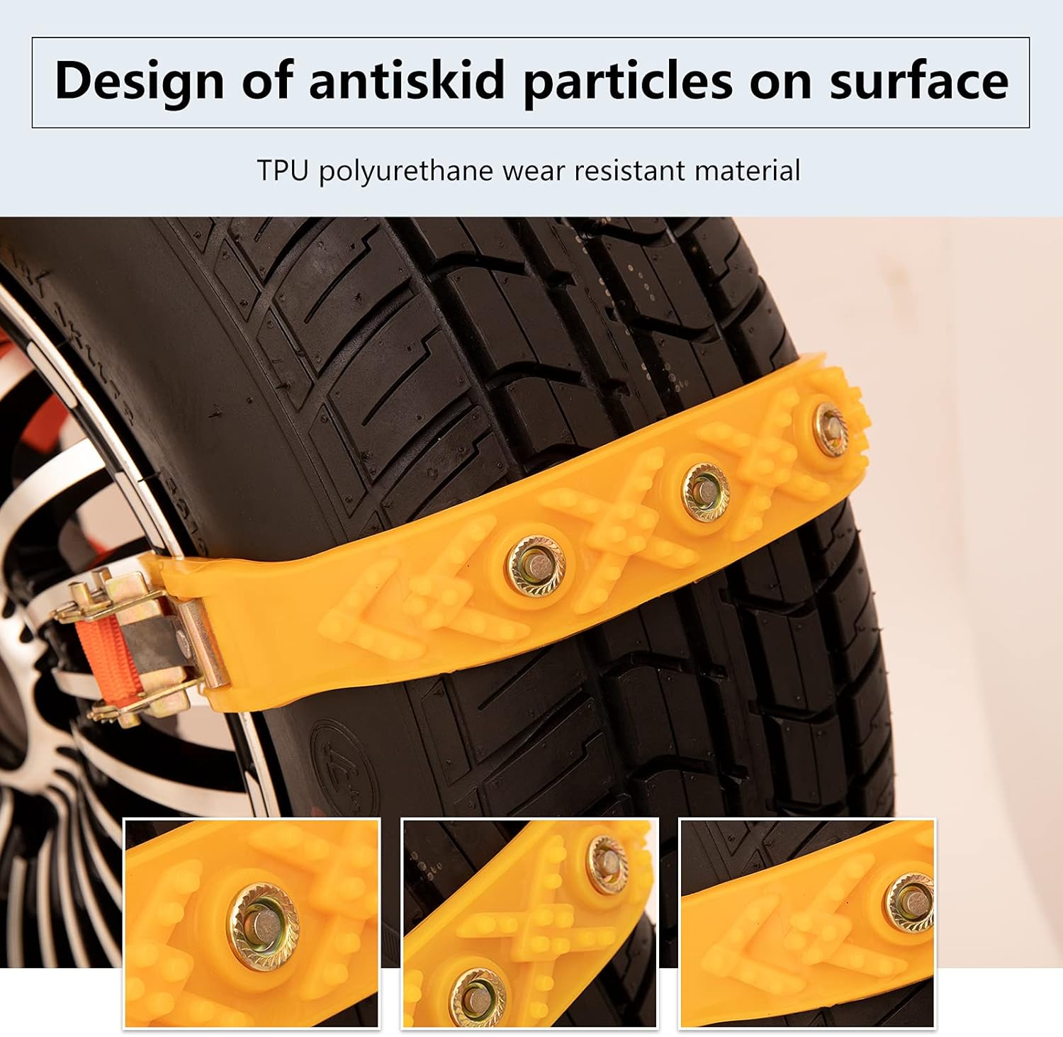 Adjustable Traction Tire Chains for Tyres Width 145-285mm Pack of 2 K434615