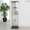 Black Glass Display Cabinet with 4 Shelves J385