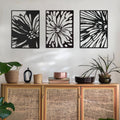 3PCS Black Metal Wall Art Decor K871483