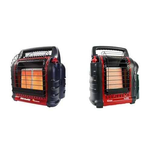 Black/Red Portable LP Gas Heater 4000 to 18000 BTU 3 Setting with Dual Tank Connection I437