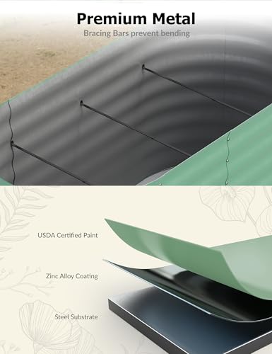Oval Galvanized Steel Raised Garden Bed P746854