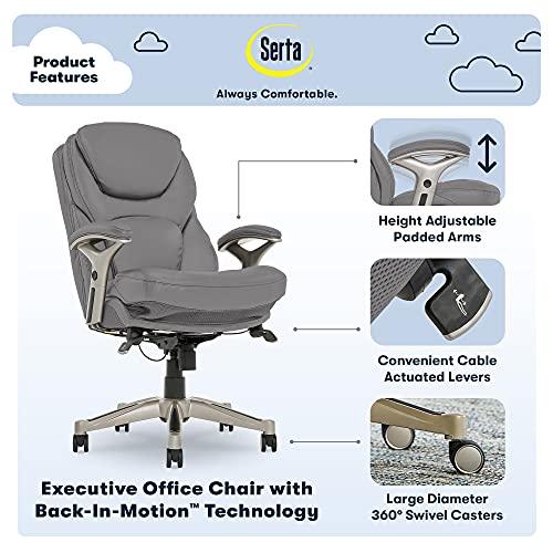 Opportunity Gray Bonded Leather Executive Office Chair O865